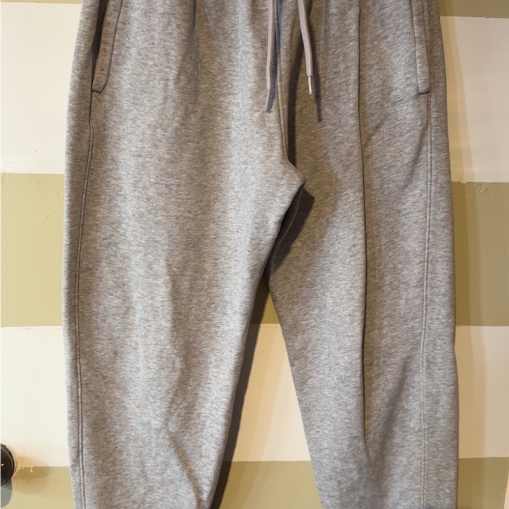 Hollister Gray Men's Knit Sweatpants with Drawstring